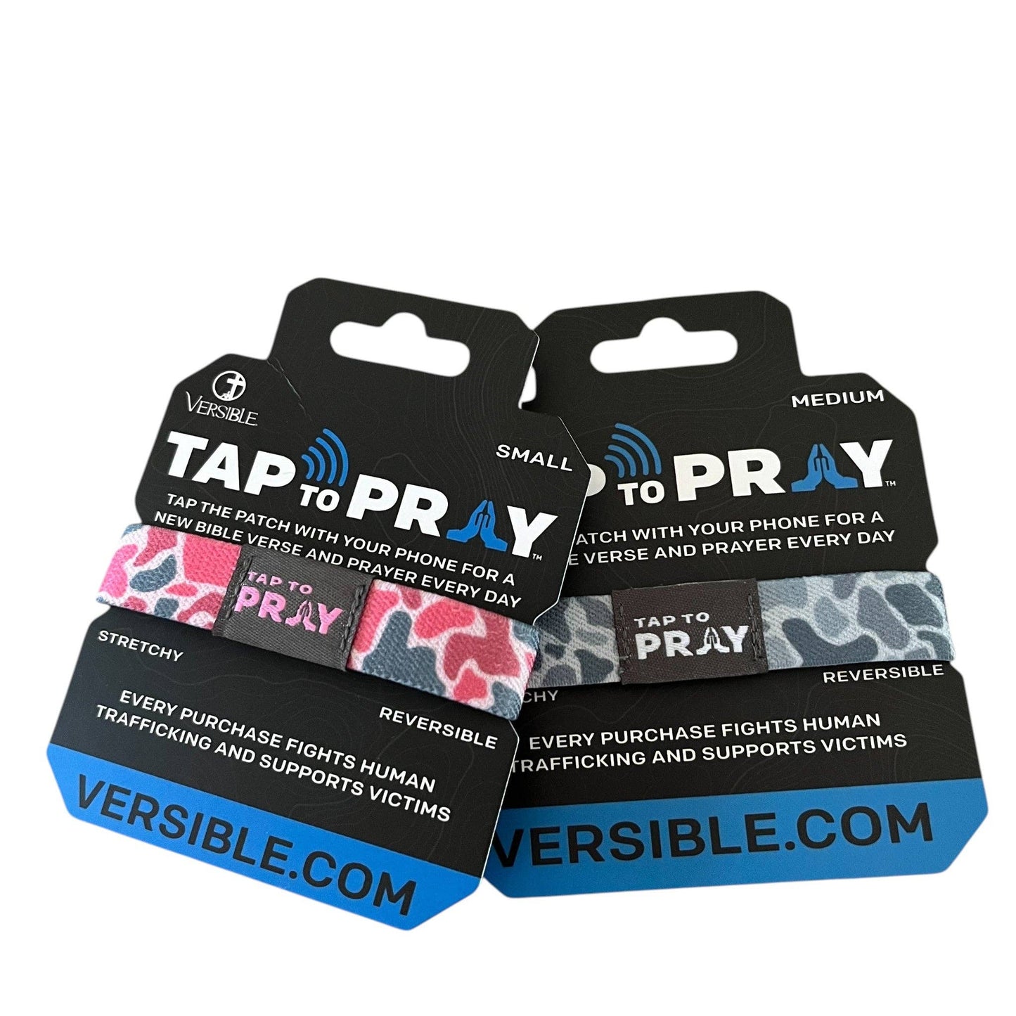 Versible - Tap To Pray™ Wristbands - River Rock Camo Pink & Ash