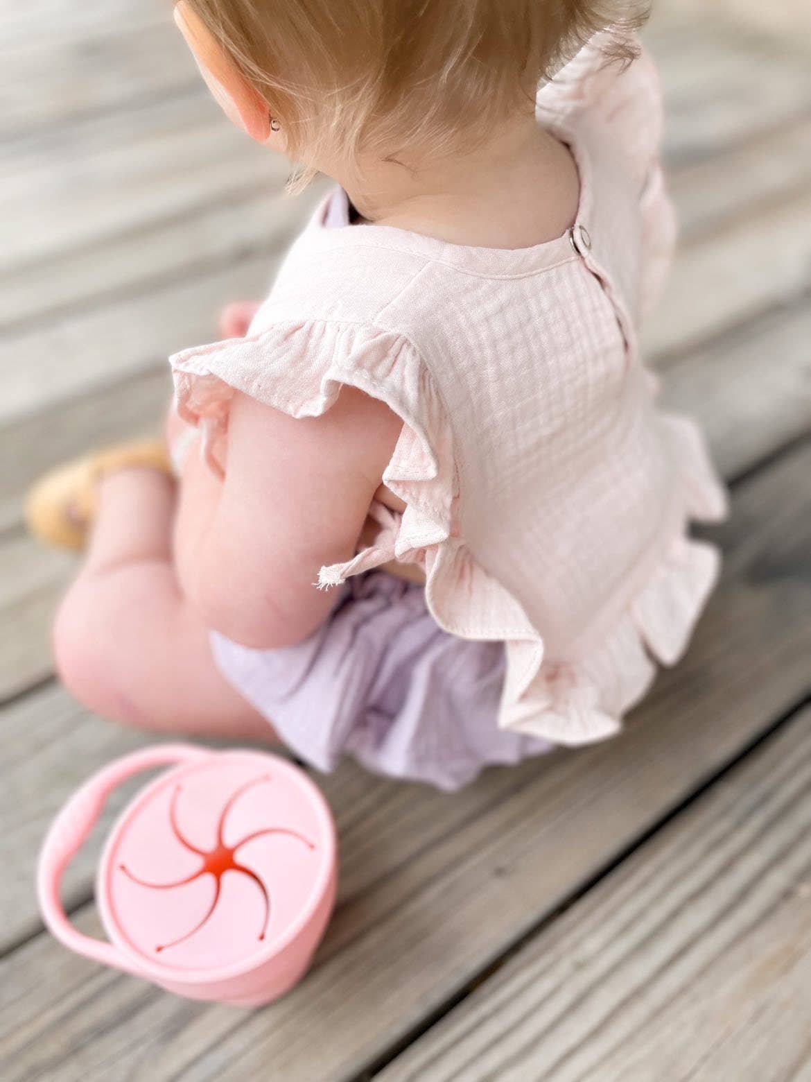Ali+Oli - Muslin Cotton Ruffle Baby Bib (Pink)