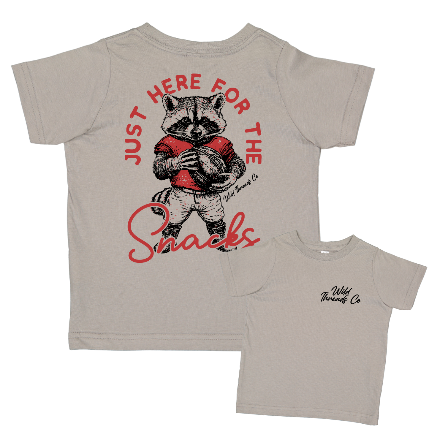 Wild Threads Co - Here For The Snacks - Football Tee