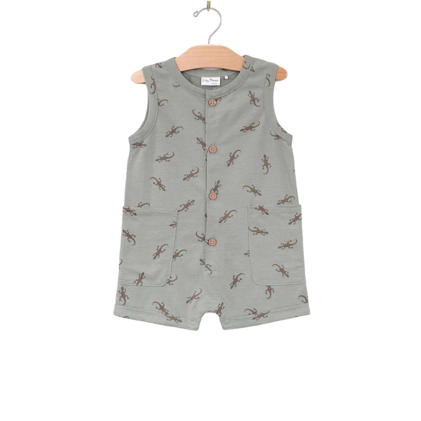 City Mouse Studio - Henley Tank Short Romper- Salamander- Pond