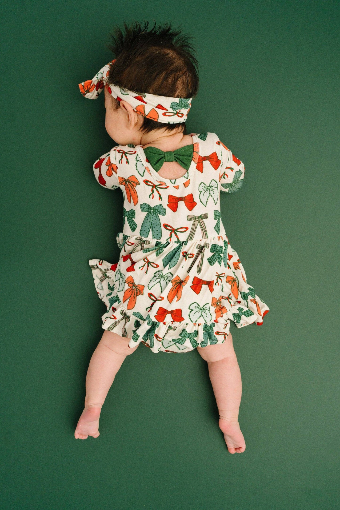 Little One Shop - Merry Bows Bodysuit Bamboo Dress