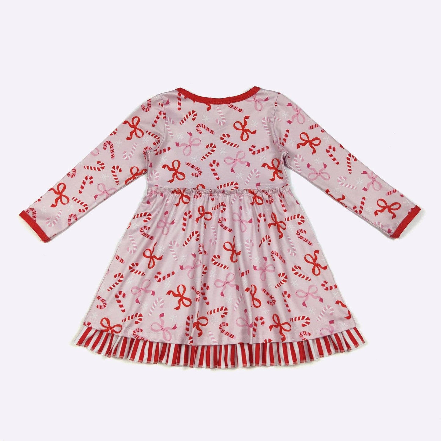 Clover Cottage - Candy Cane Bows Girls Dress
