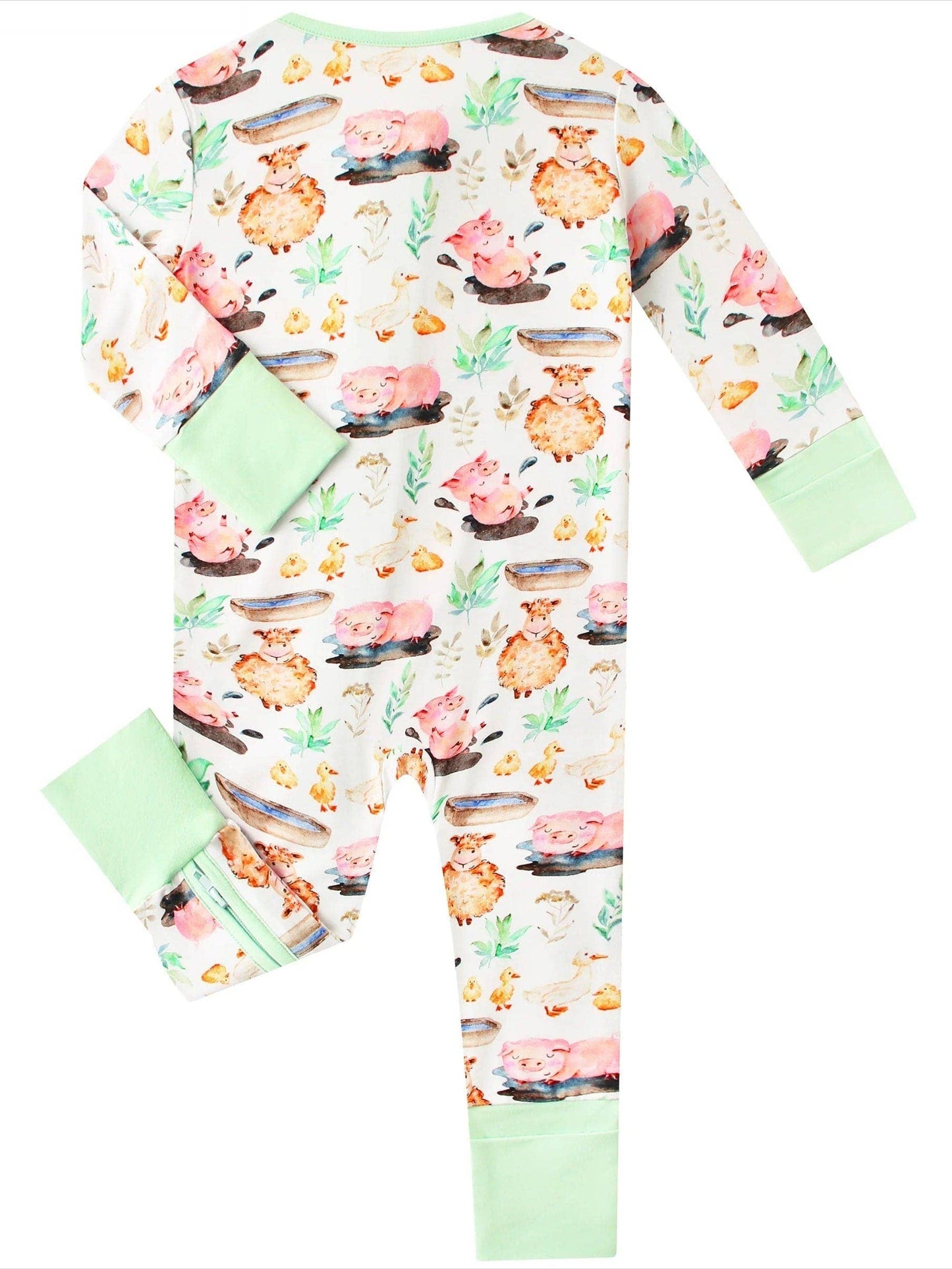 Charlie's Project Kids - Posh TOT Farmyard Fun Bamboo Baby Convertible Zippy Romper