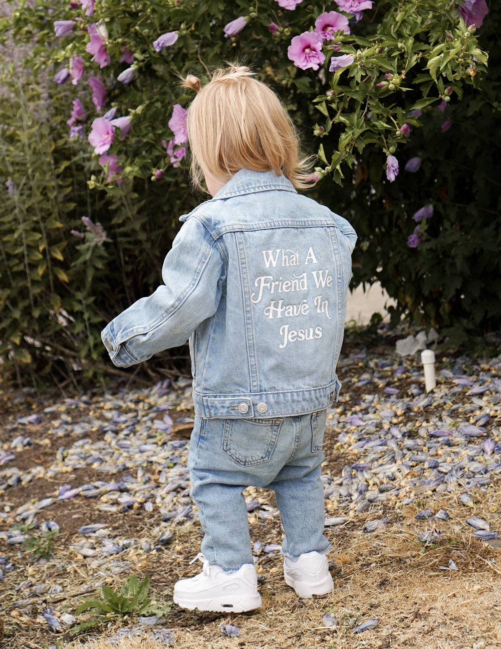 Elevated Faith - What a Friend in Jesus Kids Denim Jacket