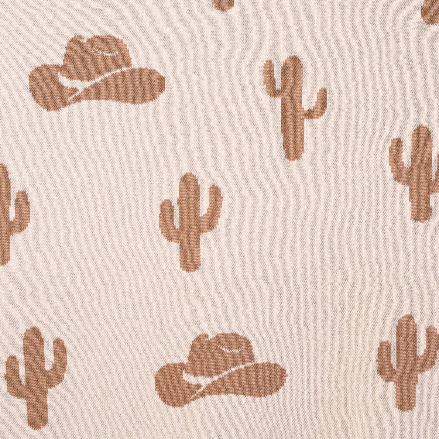 SWaddle AN - 100% Cotton Western Baby Blanket, Knitwear 2 Sides Cactus