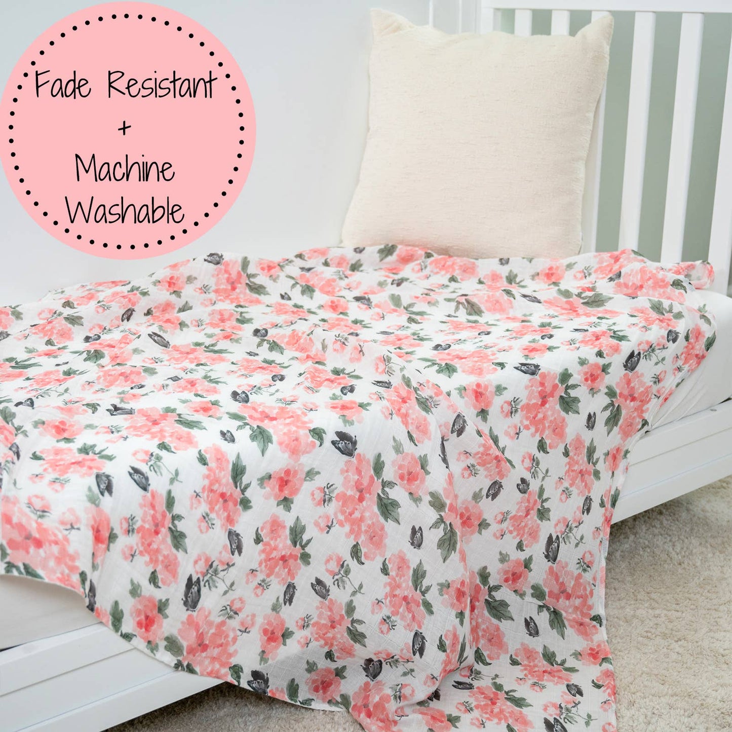 LollyBanks - Pretty in Peony Baby Swaddle Blanket