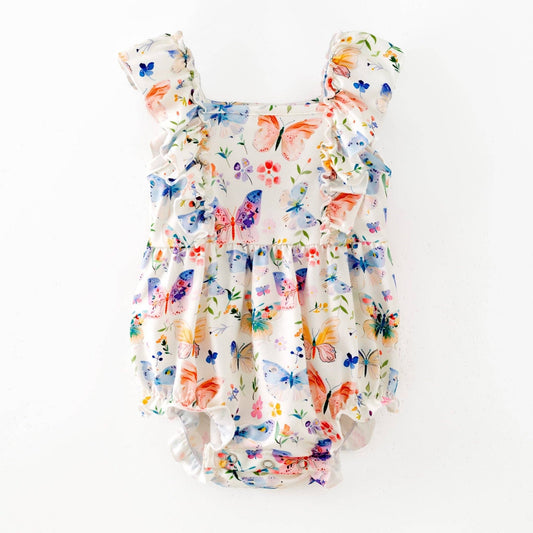 The Hair Bow Company - Butterfly Garden Ruffle Infant Romper