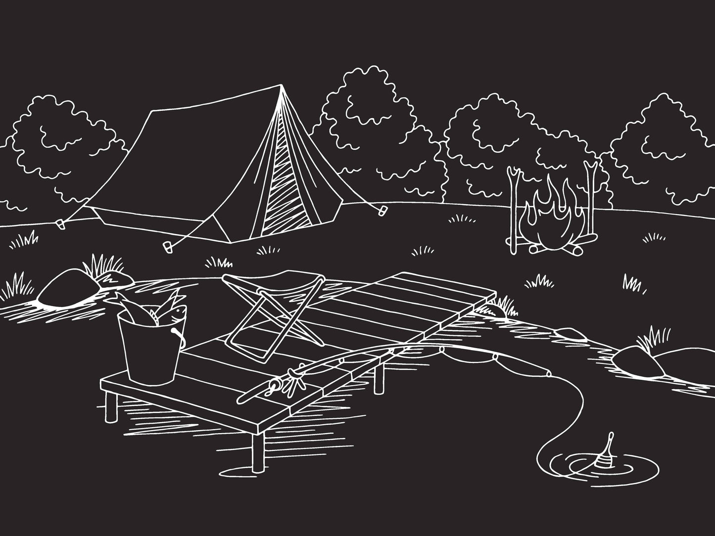 Coloring Placemat Camping 12x17