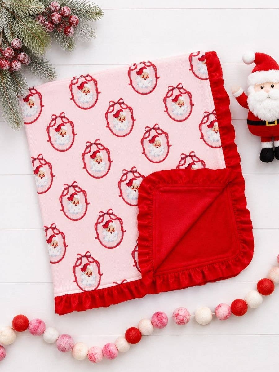 Vintage Santa Christmas Minky Baby Blanket