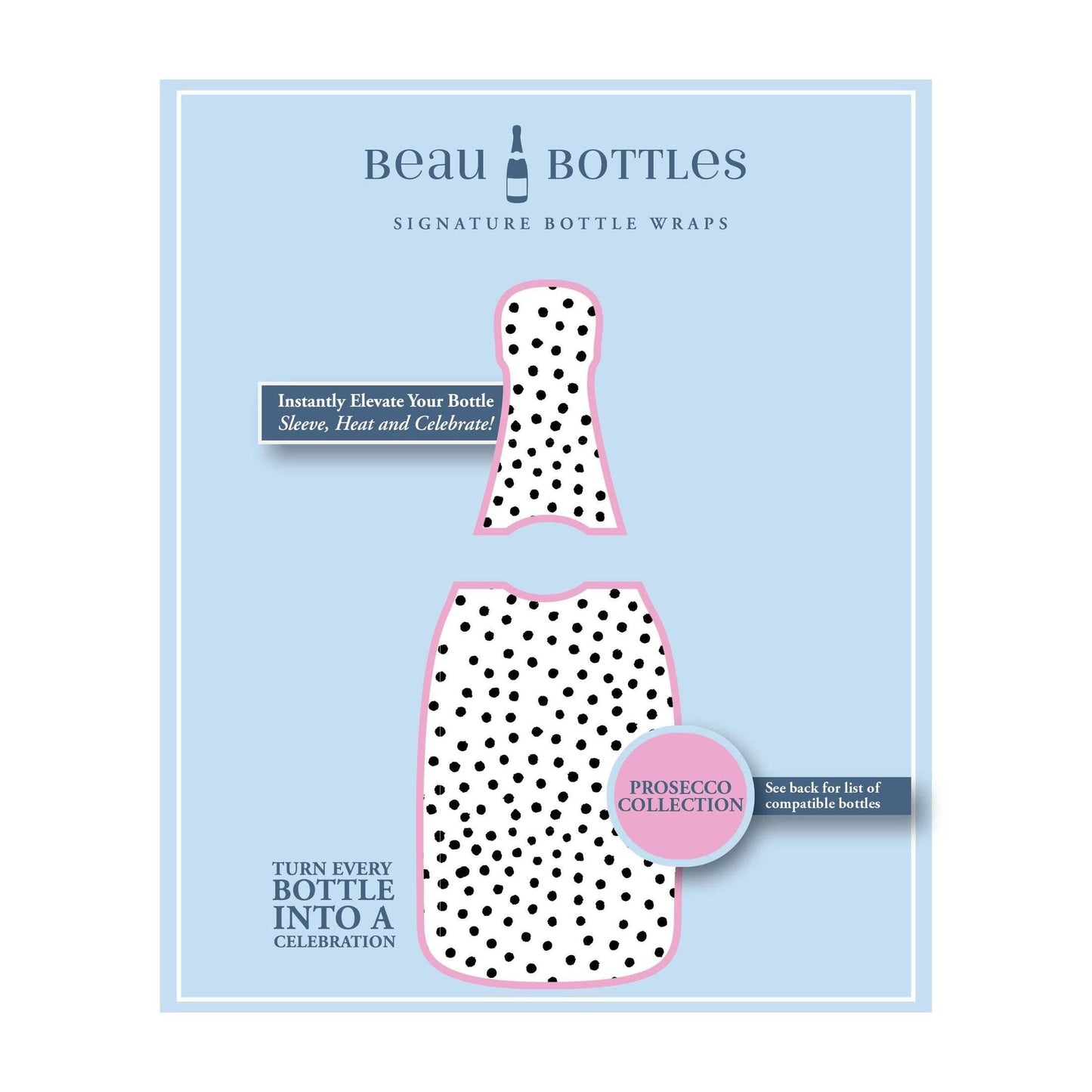 Beau Bottles - Beau Bottles Black and White Dots - Prosecco Collection