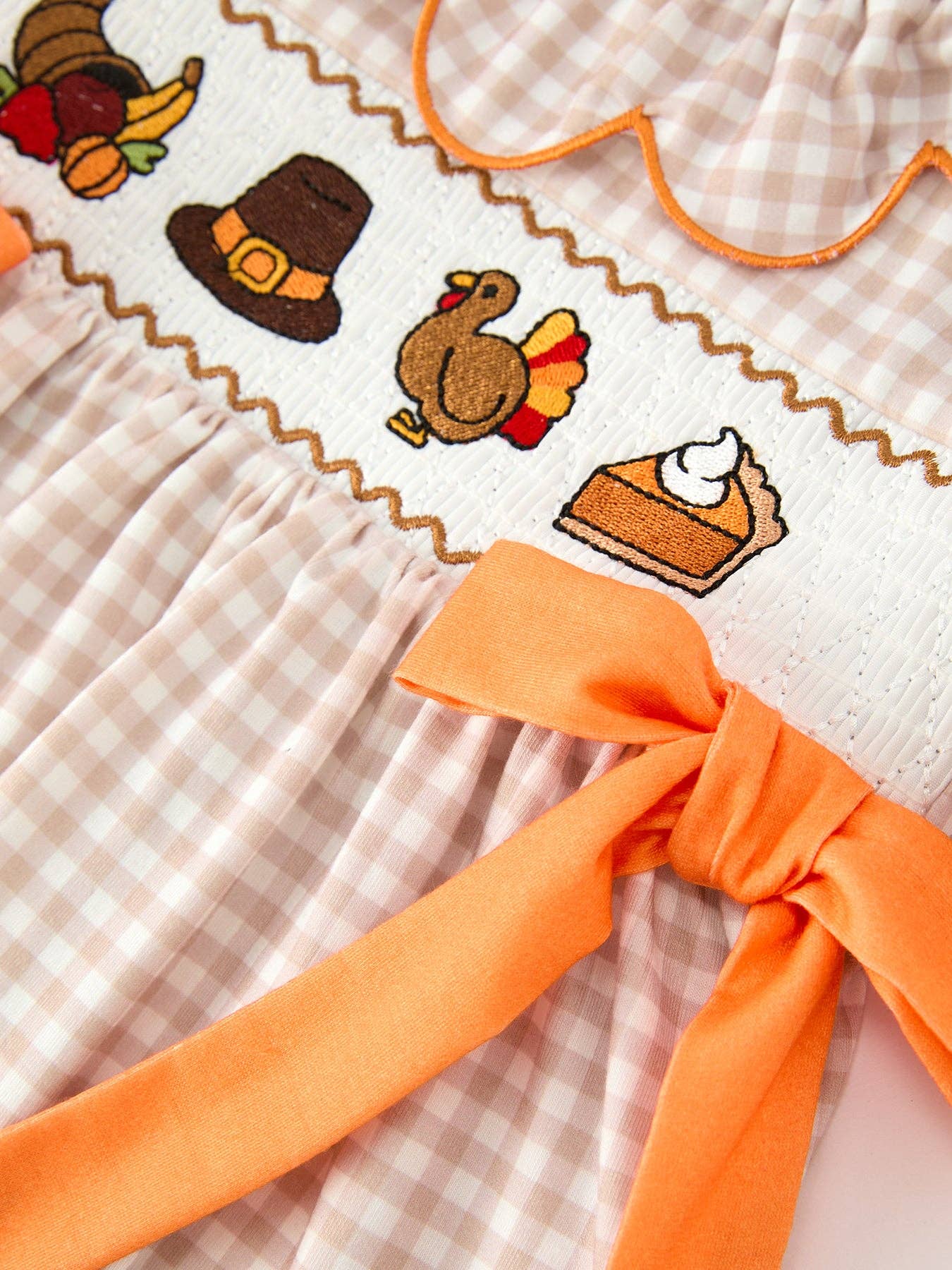 Thanksgiving Smocked Girls Dress Turkey