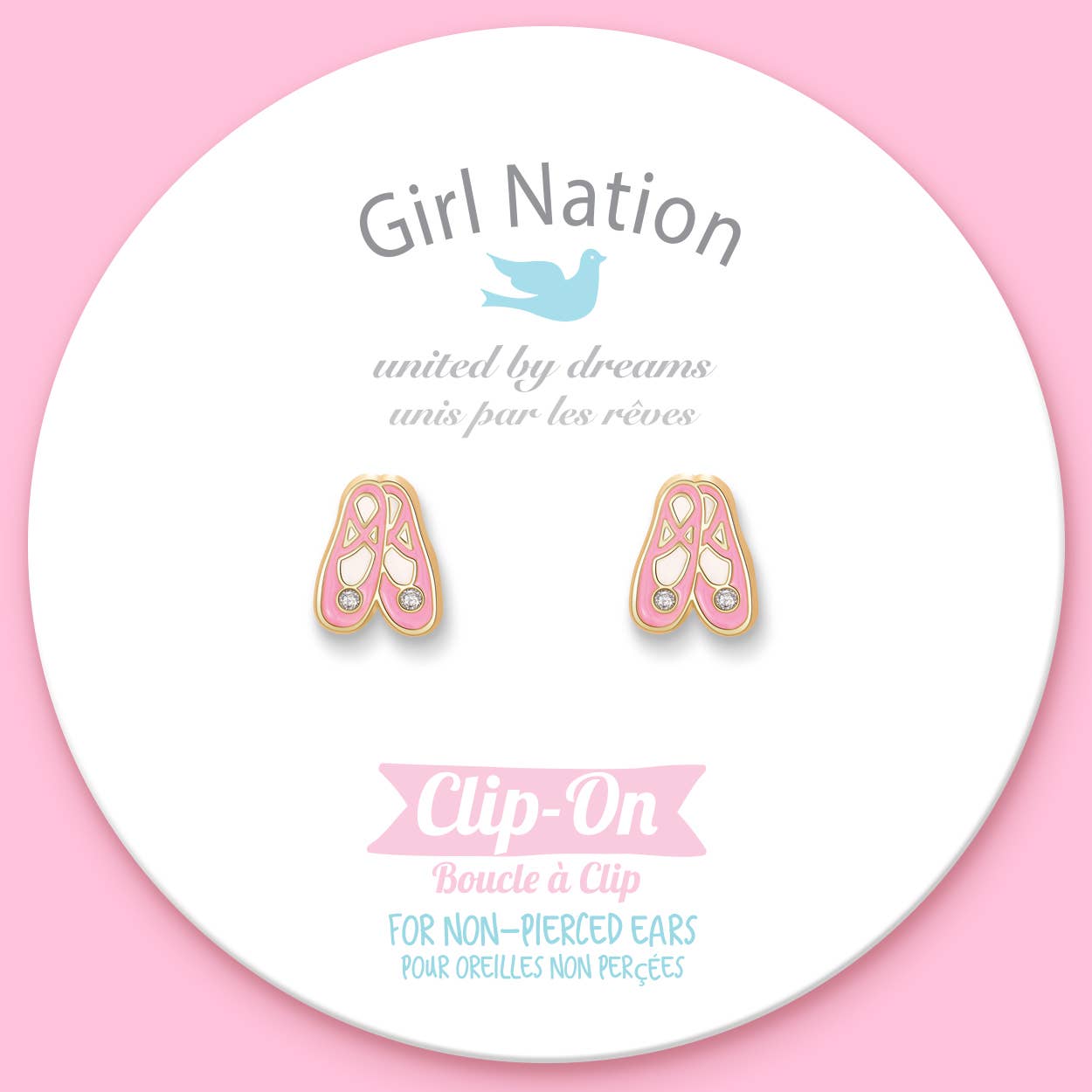 CLIP ON Cutie Earrings- Ballet Slippers
