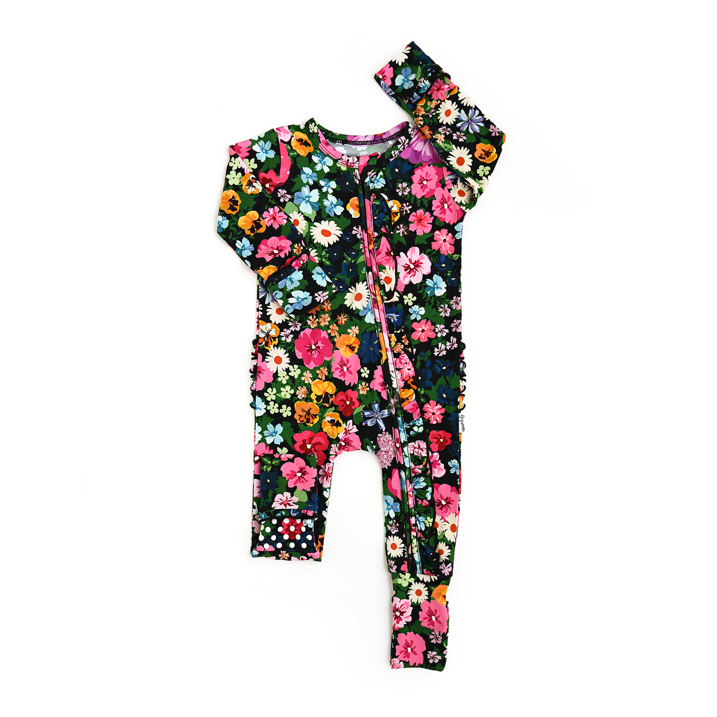 Gigi and Max - Cassandra RUFFLE ZIP Bamboo One Piece Floral Baby Clothing
