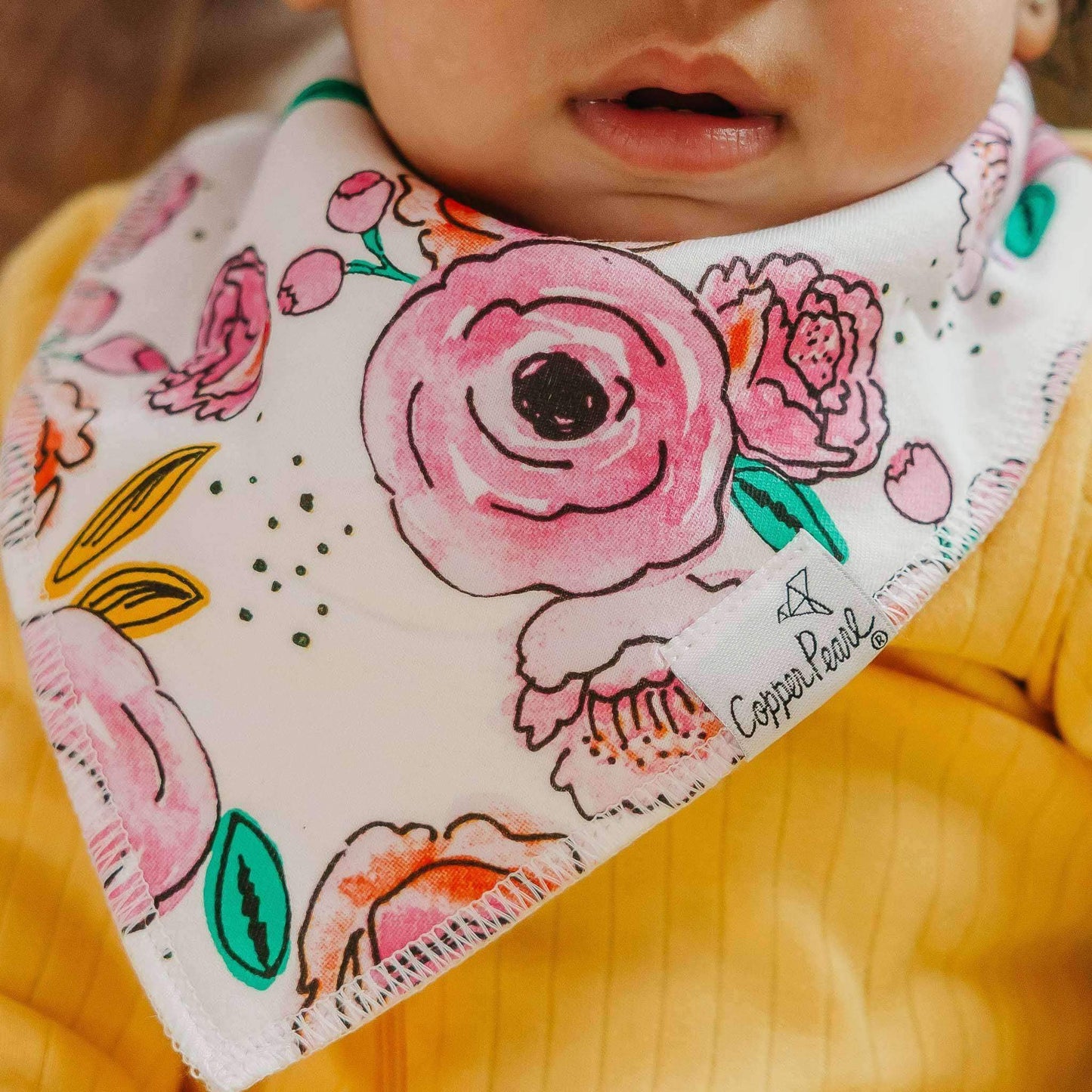Copper Pearl - 4 Pack Baby Bandana Bibs - Bloom
