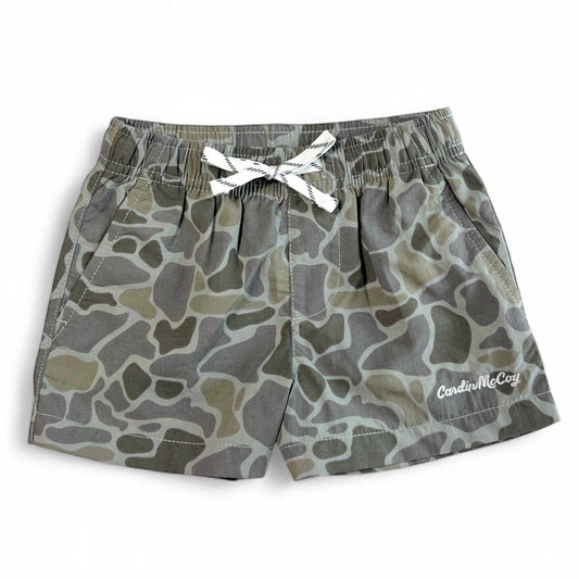 Cardin McCoy - Kids' Gray Camo Performance Shorts