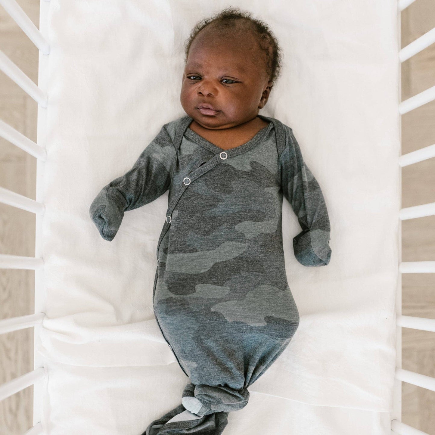 Copper Pearl - Newborn Knotted Gown - Hunter