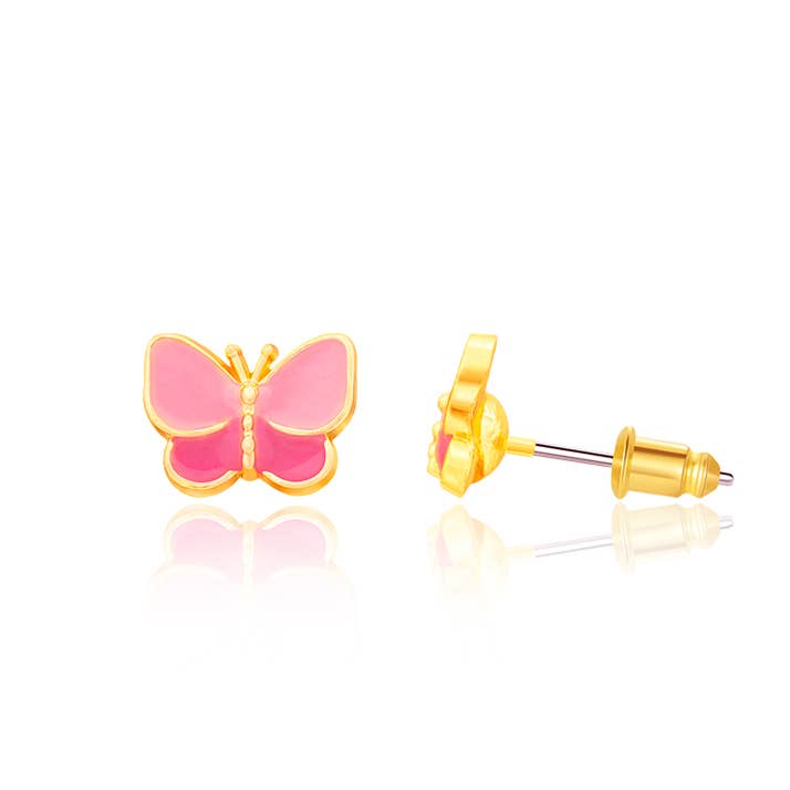 Girl Nation - Sweet Pink Butterfly | Cutie Stud Earrings for Girls