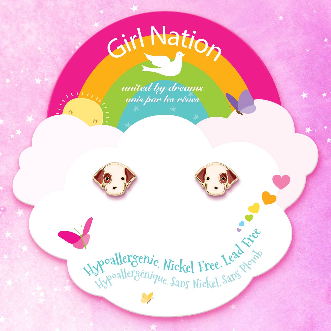 Girl Nation - Perky Puppy Cutie Stud Earrings
