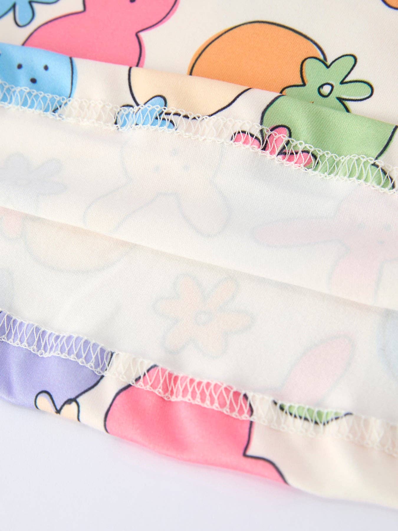 Rylee Faith Designs - Easter Colorful Bunny Girls Twirl Short-sleeved Dress