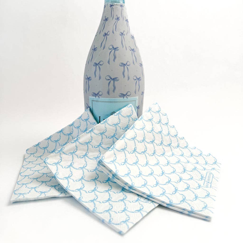 Beau Bottles - Beau Bottles Blue Bow Cocktail Napkins