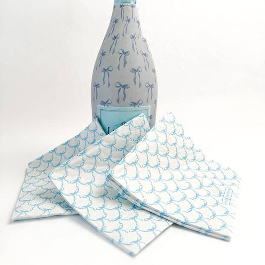 Beau Bottles - Beau Bottles Blue Bow Cocktail Napkins