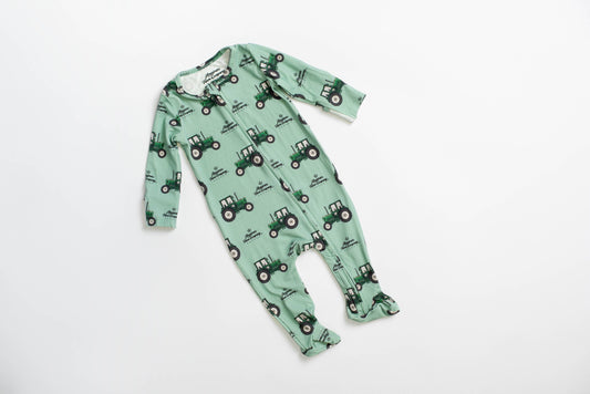 American Farm Company - Bamboo AFC Green Tractor Baby Pajamas