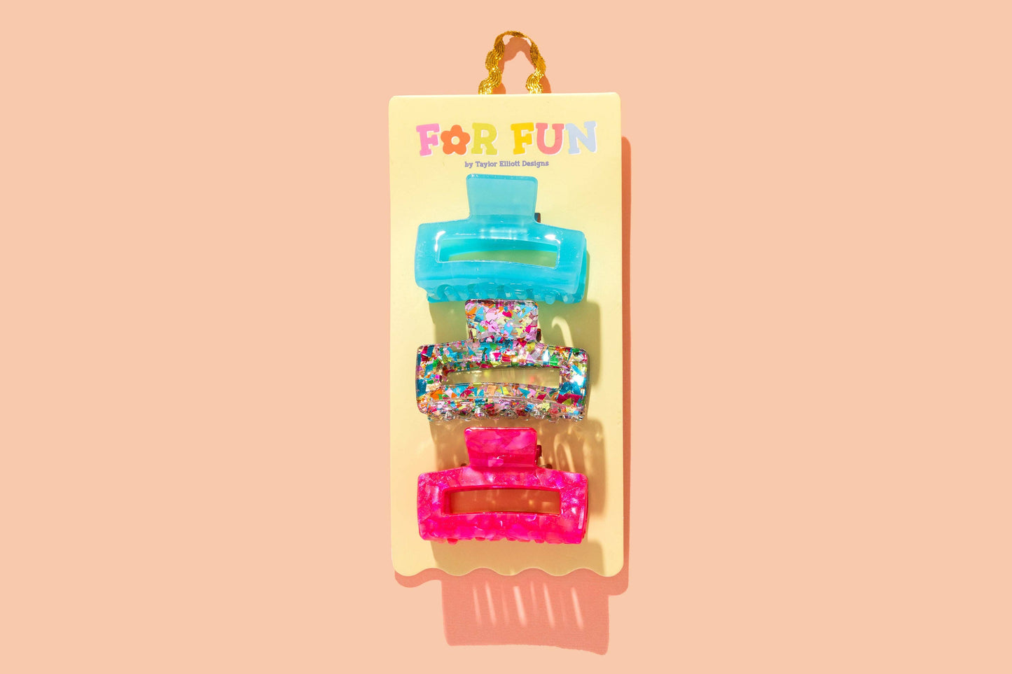 Colorful Confetti Claw Clip Trio