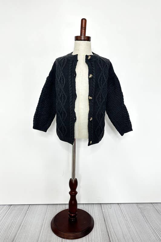 Charcoal Cable Cardigan