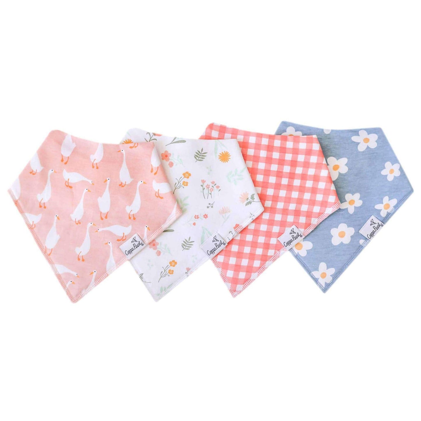 Copper Pearl - 4 Pack Baby Bandana Bibs - Goosie
