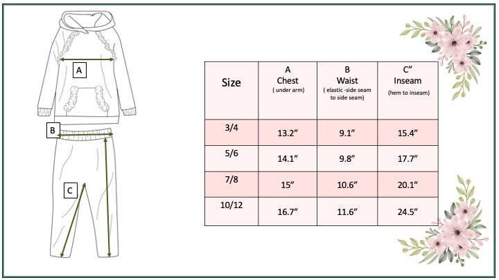 Kids Pink Santa Pocket Ruffle Hoodie Shirt and Leggings Set