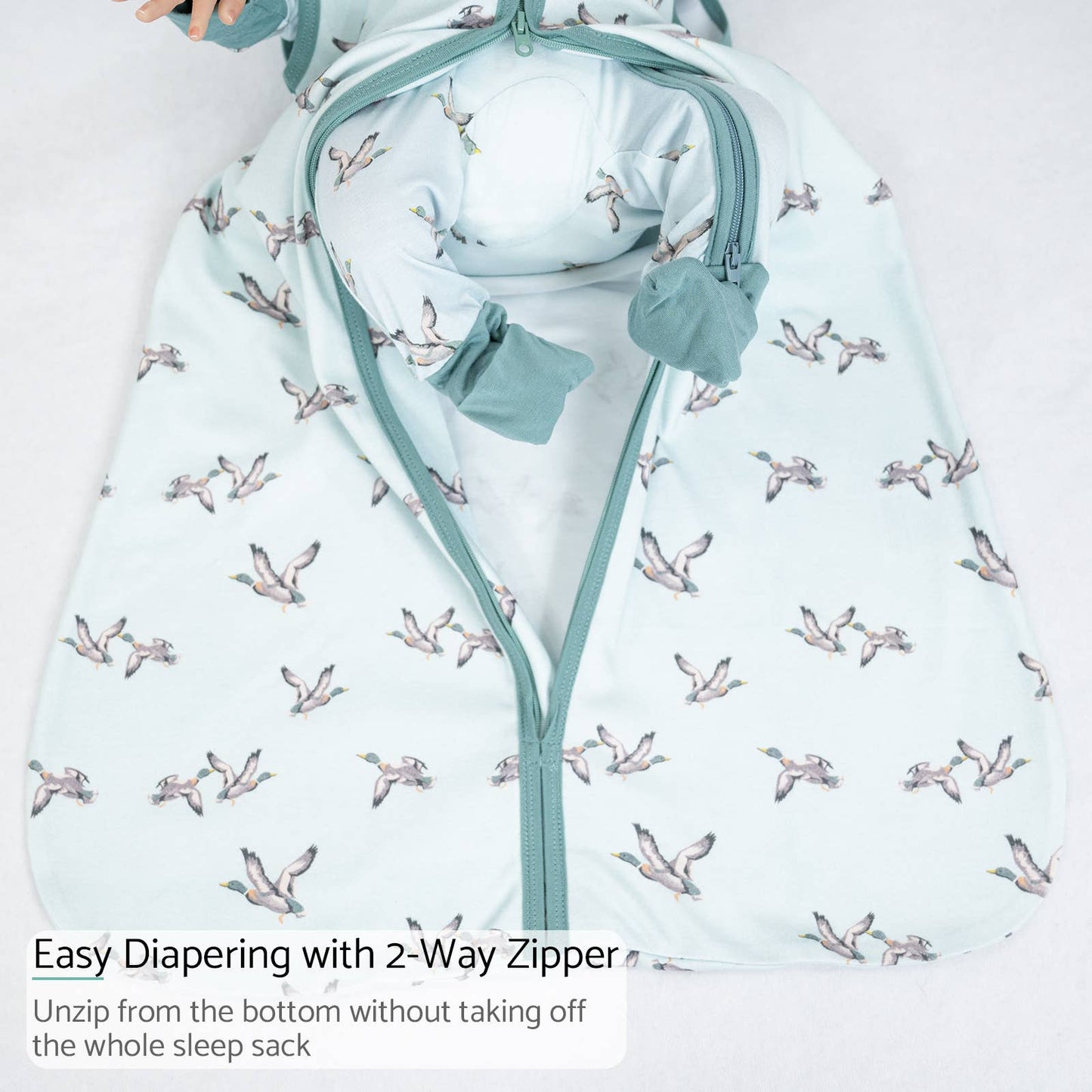 LollyBanks - Quackin'Up Mallard Duck Sleep Sack, 100% Organic Cotton