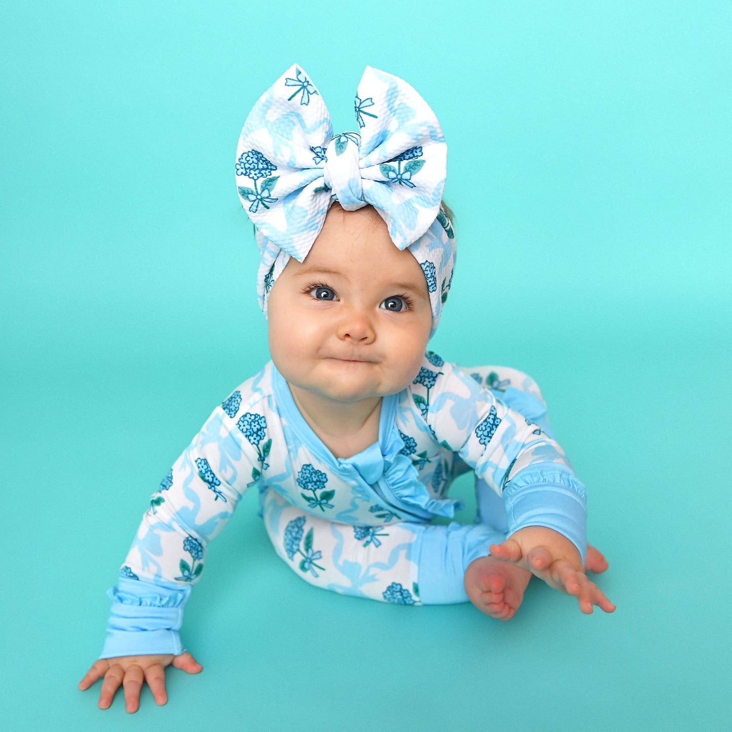 Savannah RUFFLE ZIP Bamboo One Piece Floral Baby Outf