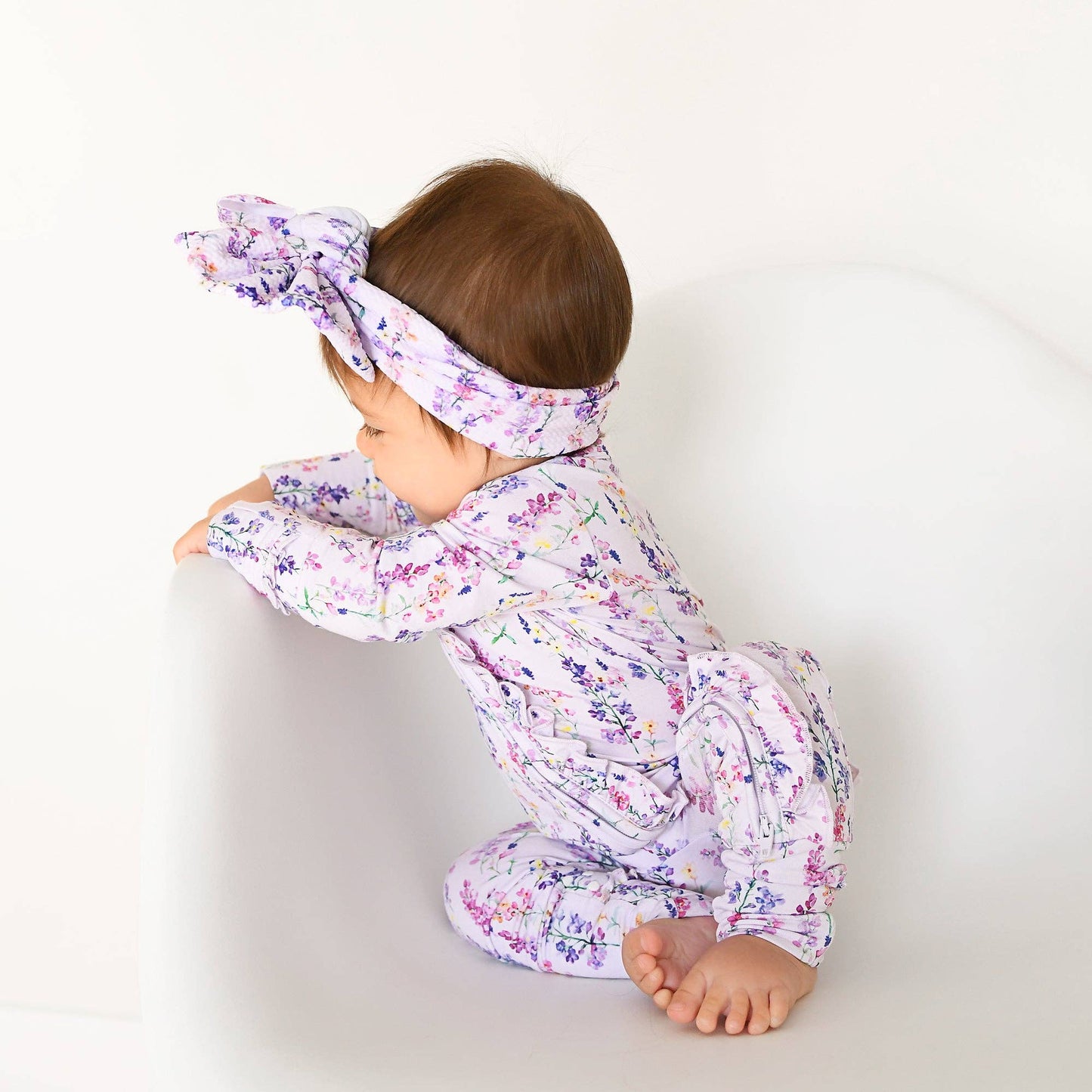 Avani RUFFLE ZIP Bamboo One Piece Floral Baby Clothing