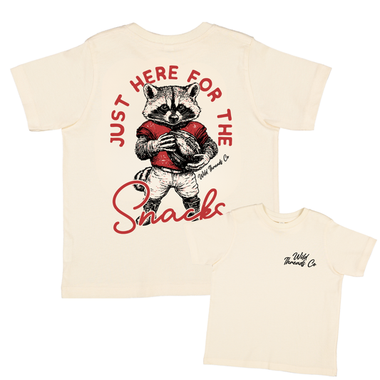 Wild Threads Co - Here For The Snacks - Football Tee