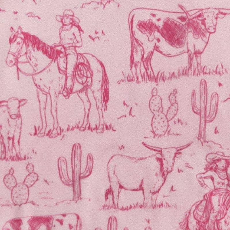 Pink Western Baby Romper