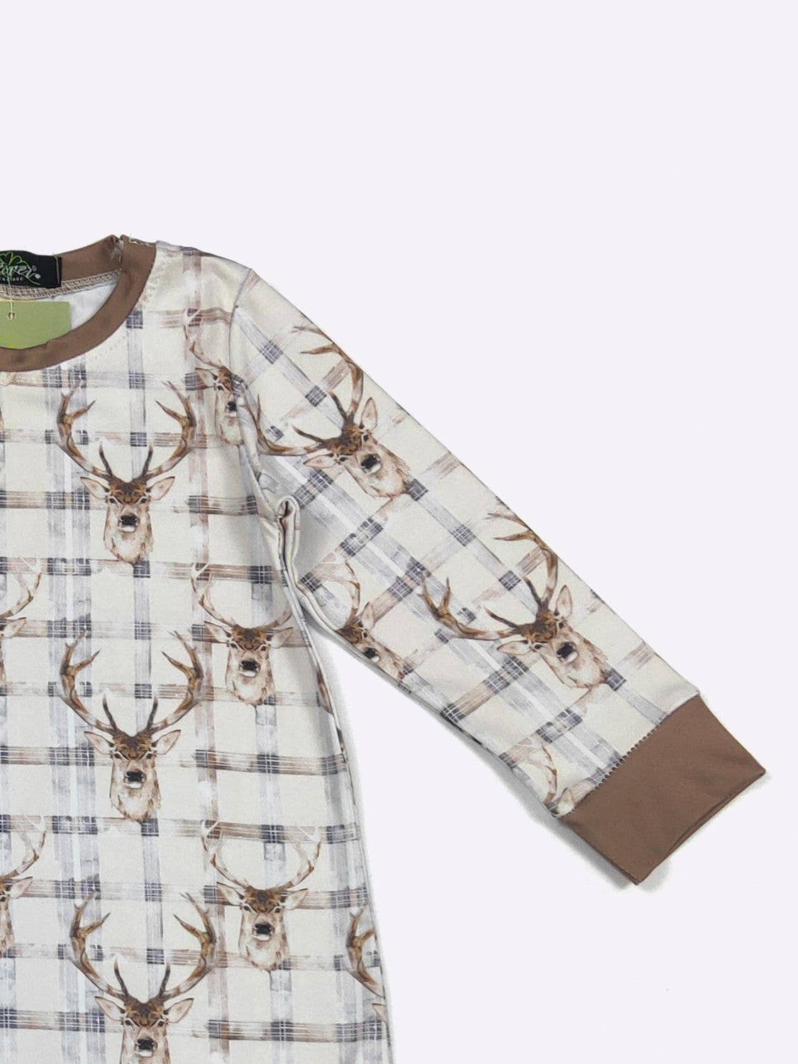 Plaid Deer LS Boy Romper