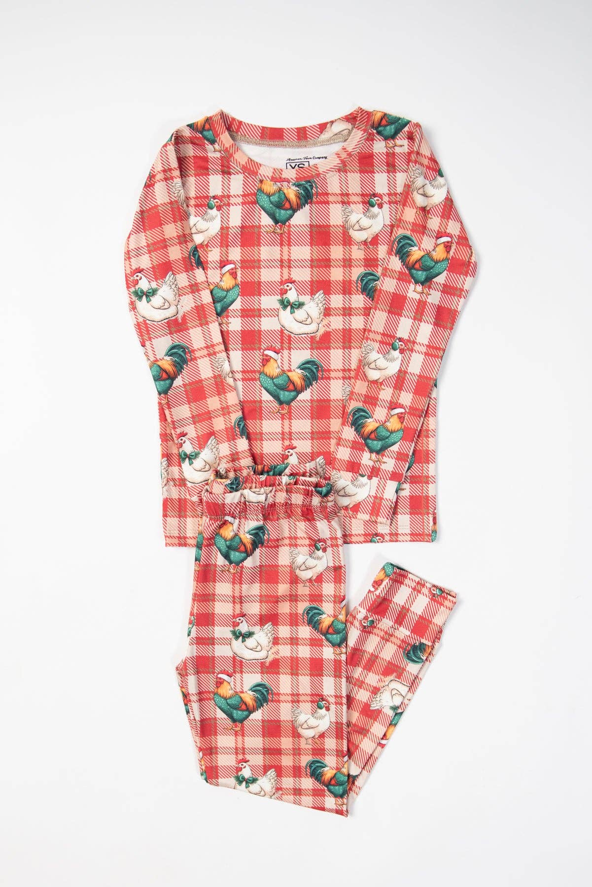 Christmas Chicken Plaid Toddler/Youth Pajama Set