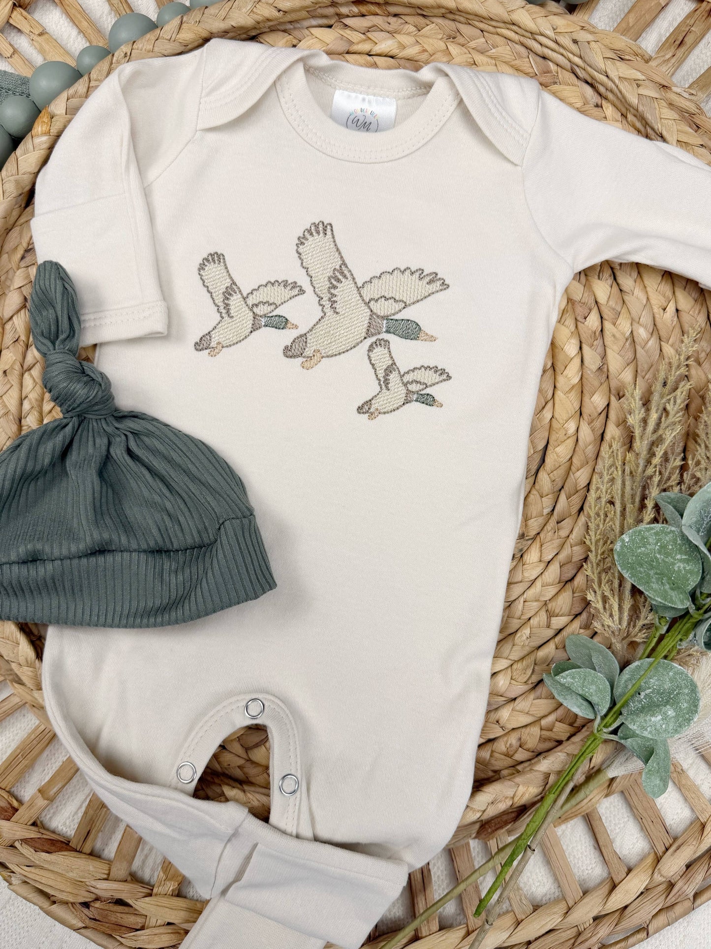 Wonderfully Made - Mallard duck baby footie | Baby Boy Outfit