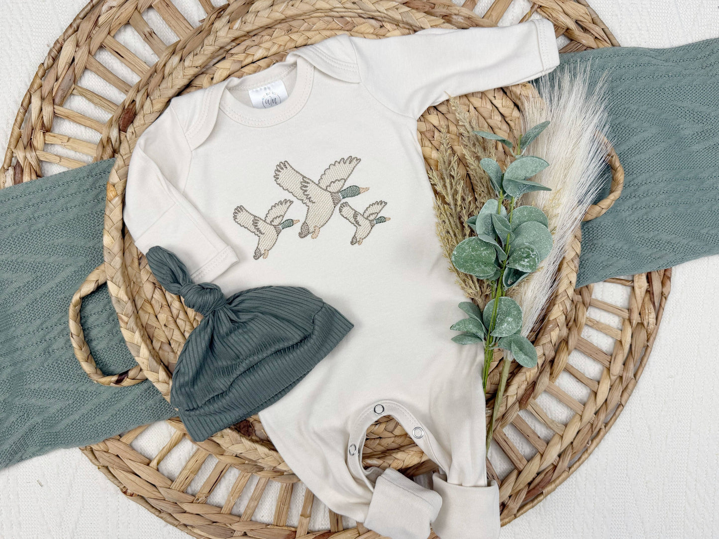 Wonderfully Made - Mallard duck baby footie | Baby Boy Outfit