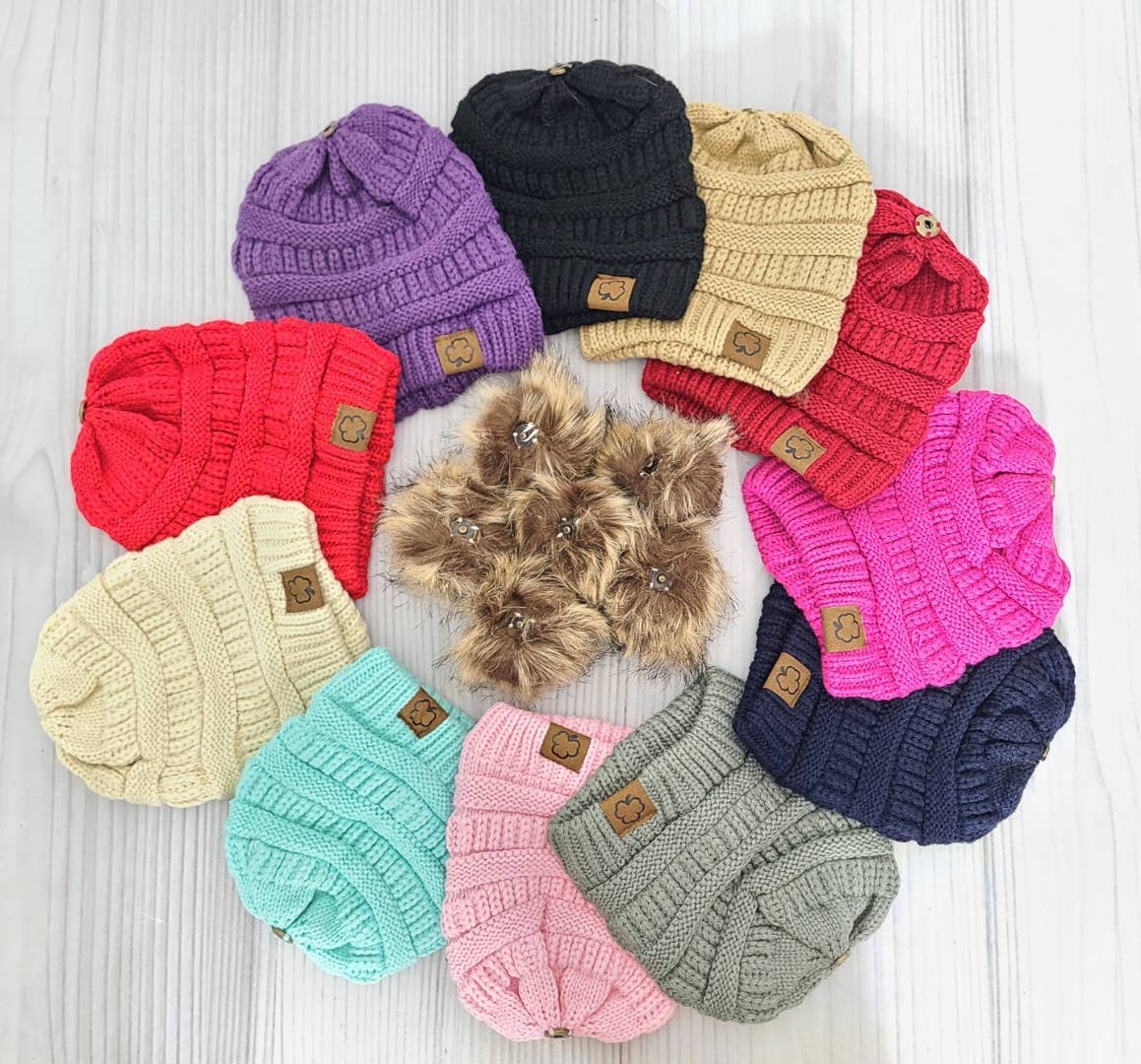 Pom Pom Beanie Hats