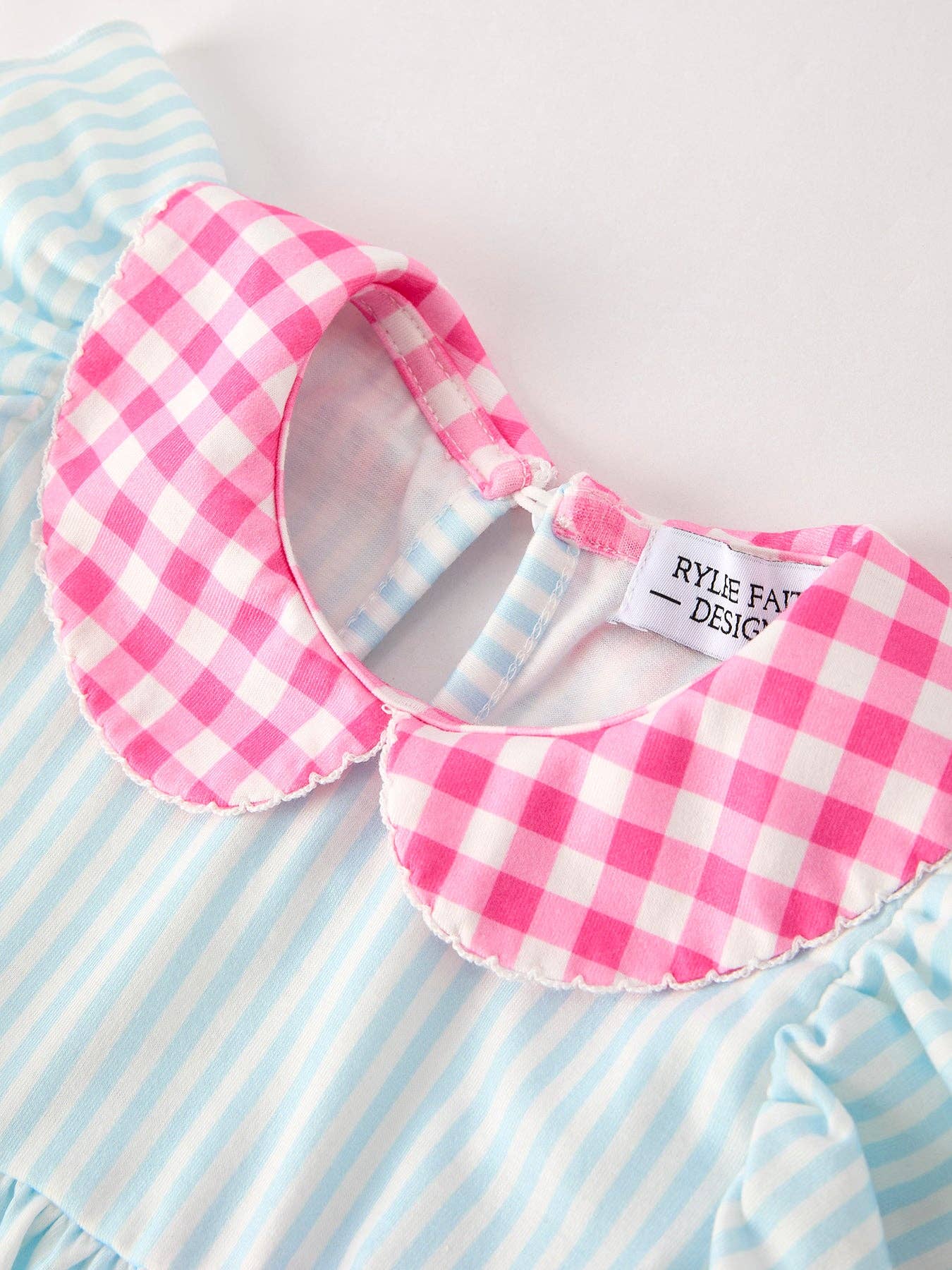 Rylee Faith Designs - Back To School Girls Striped lapels Bow Dress