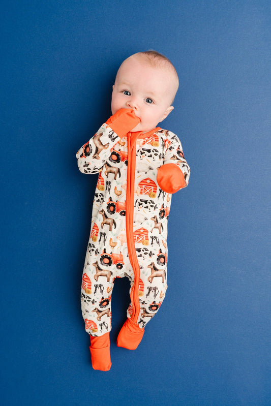 Little One Shop - Little Red Barnyard Bamboo Sleeper