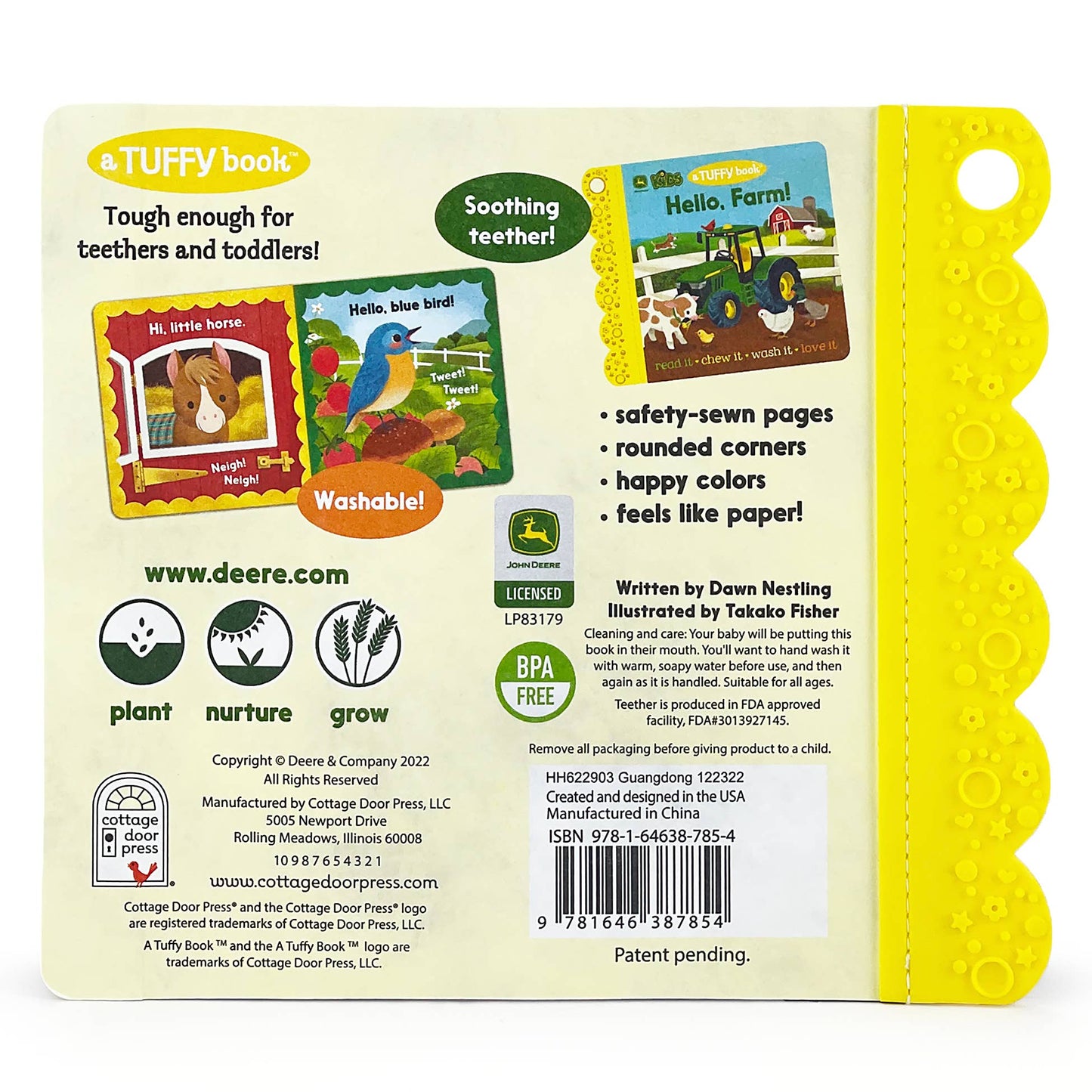 Cottage Door Press - John Deere Kids Hello, Farm!  (Tuffy Teether Indestructible)