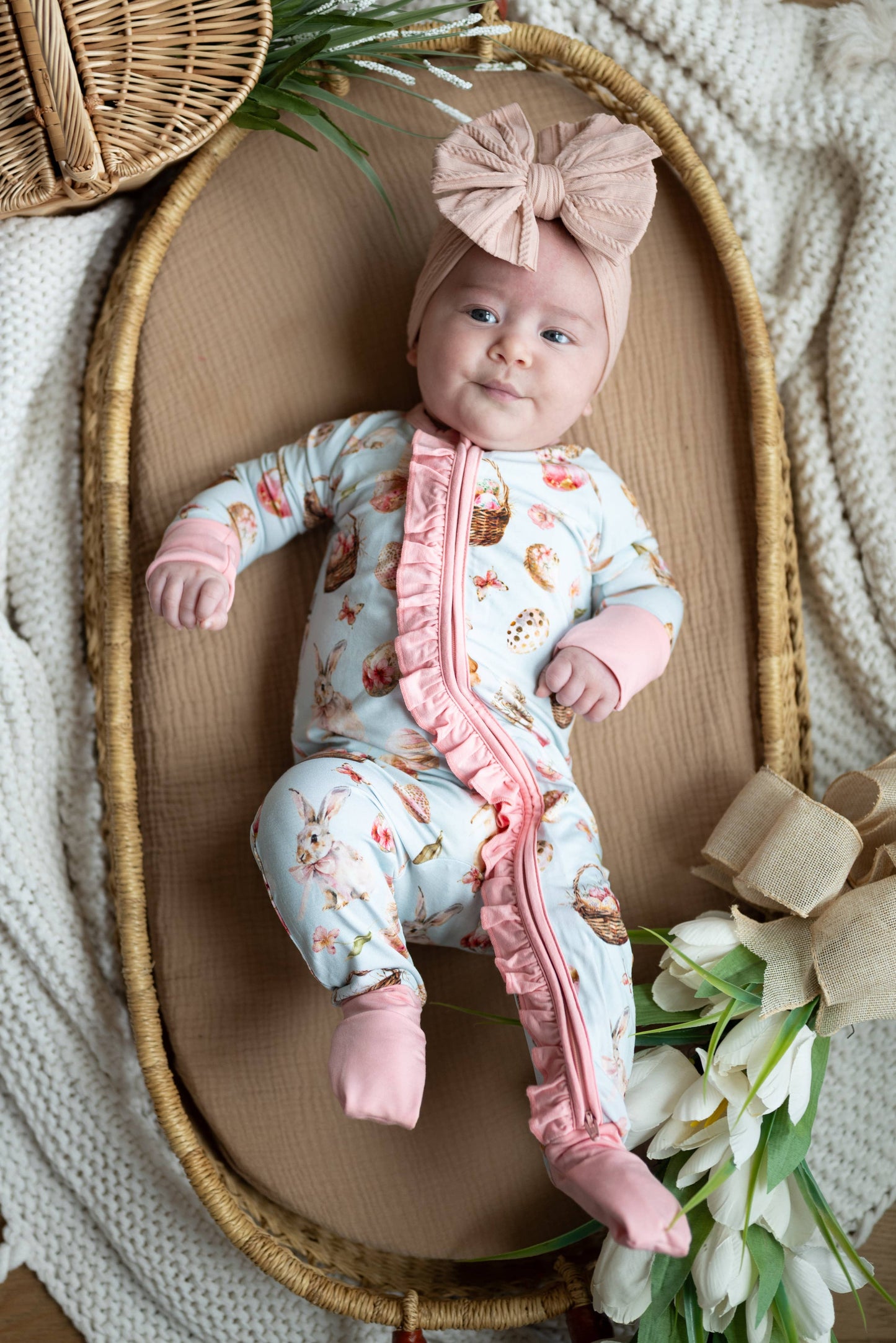 Bunnies & Blooms Convertible Ruffle Zippee