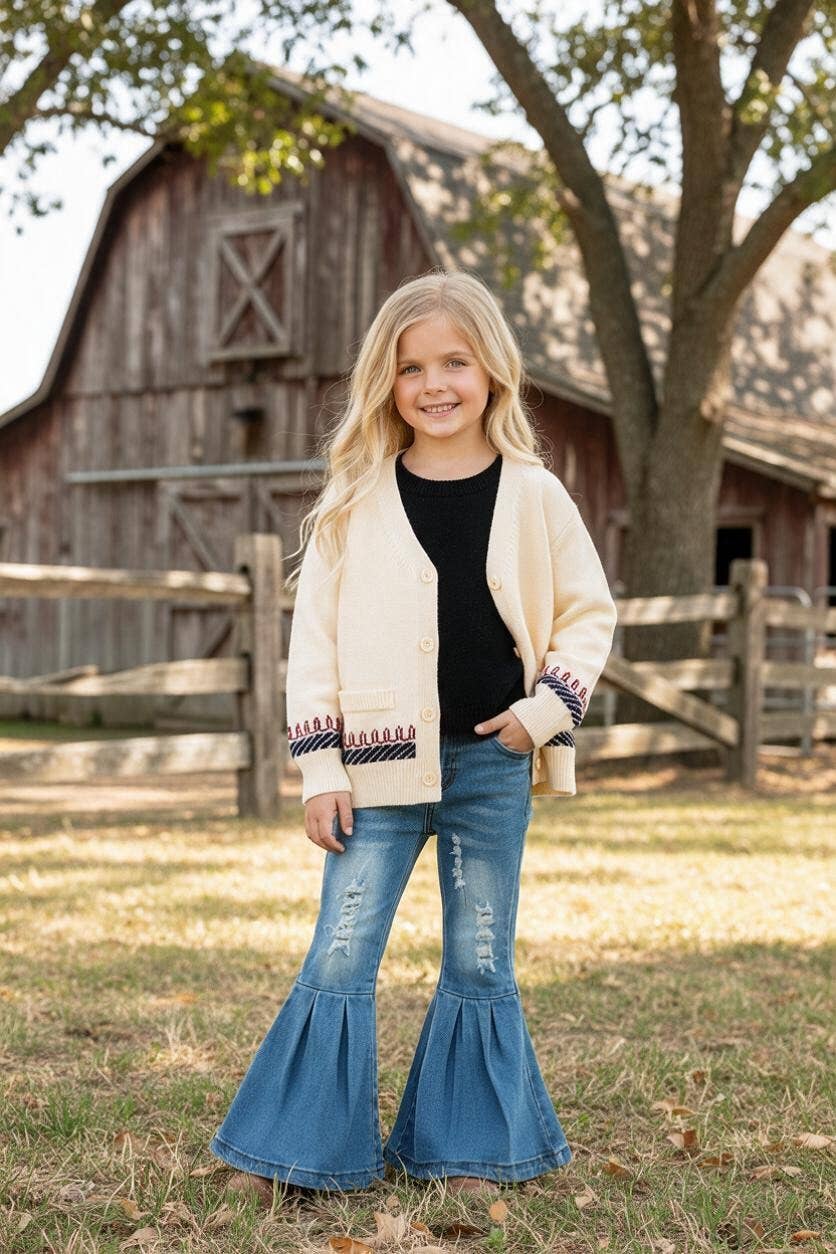 Ivory western knit cardigan