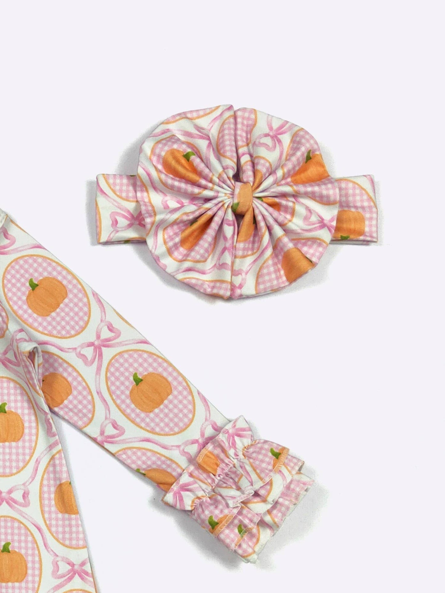 Clover Cottage - Pink Gingham Pumpkin Baby Gown