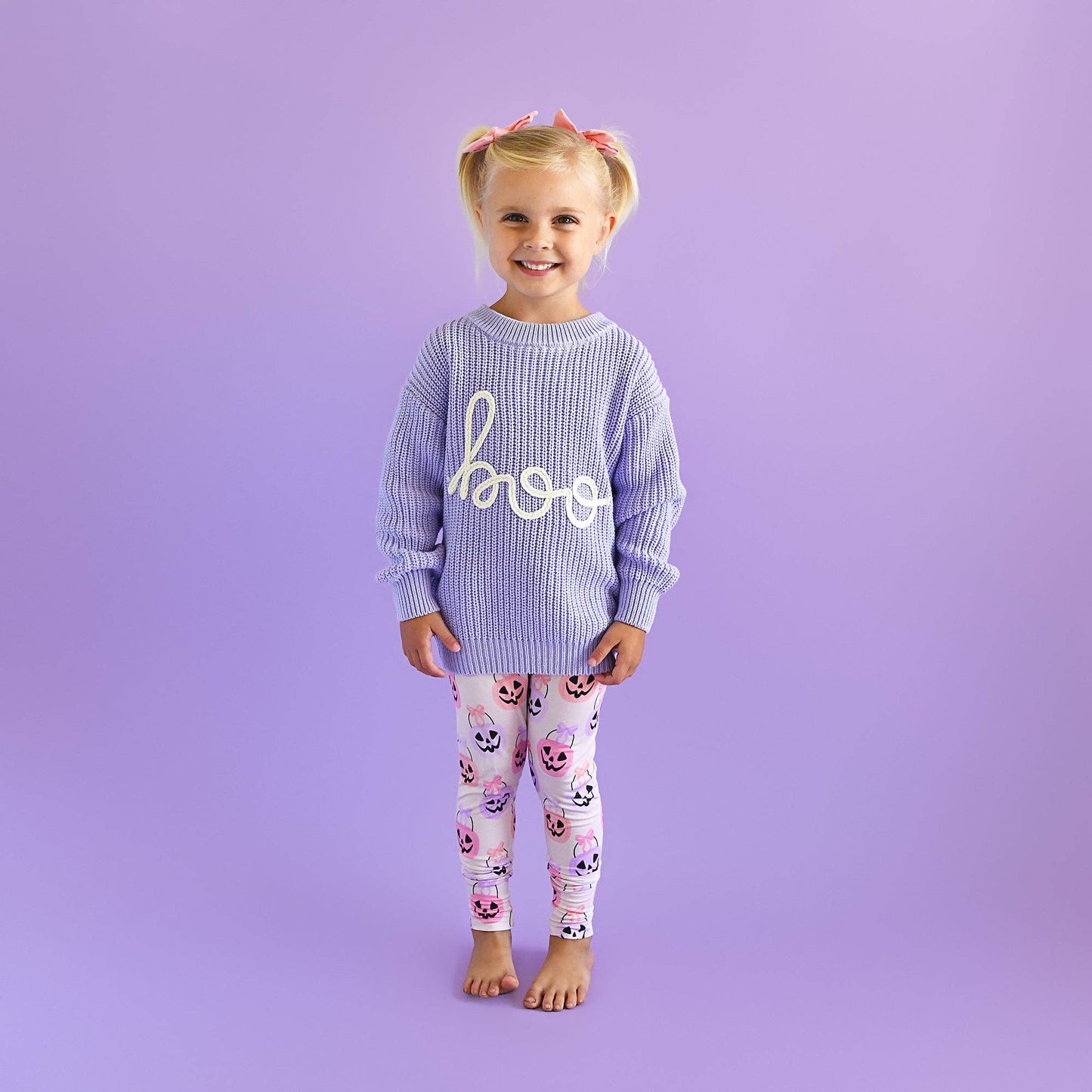 Boo Purple SWEATER Solid Knit Halloween