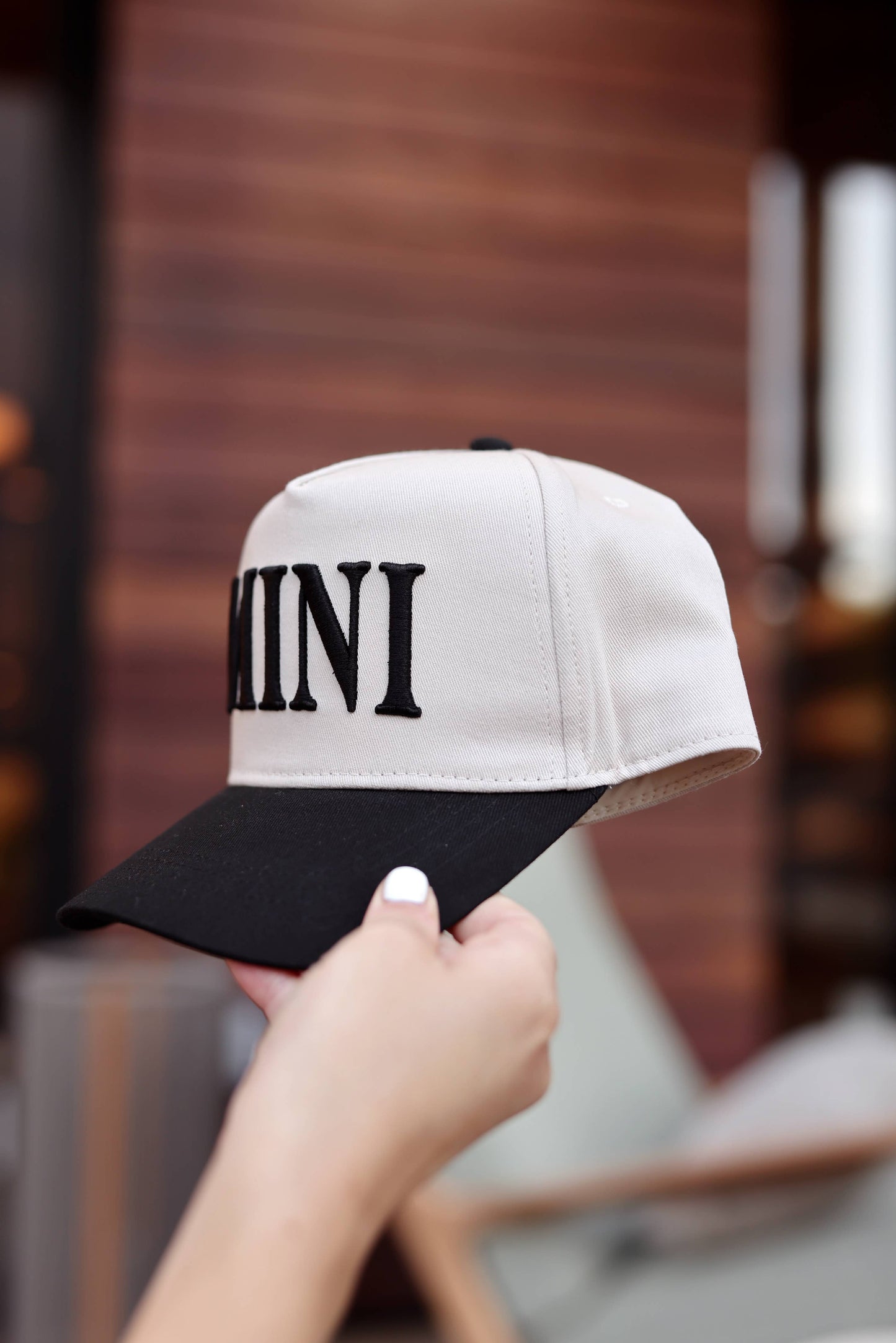 Mini (Youth) 3D Embroidery - Natural/Black Trucker Hat
