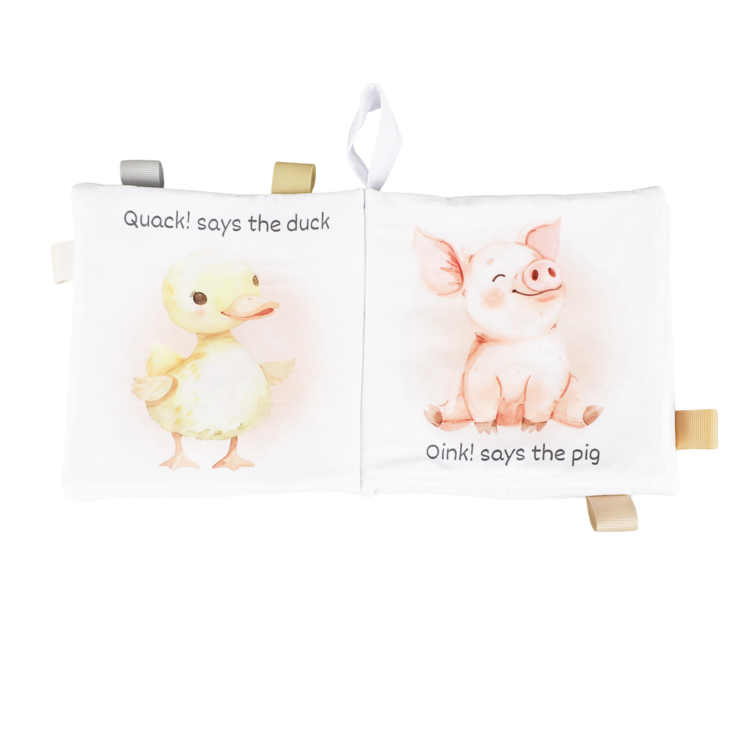 Ali+Oli - Farm Animals – 10-Page Taggies Soft Crinkle Cloth Baby Book