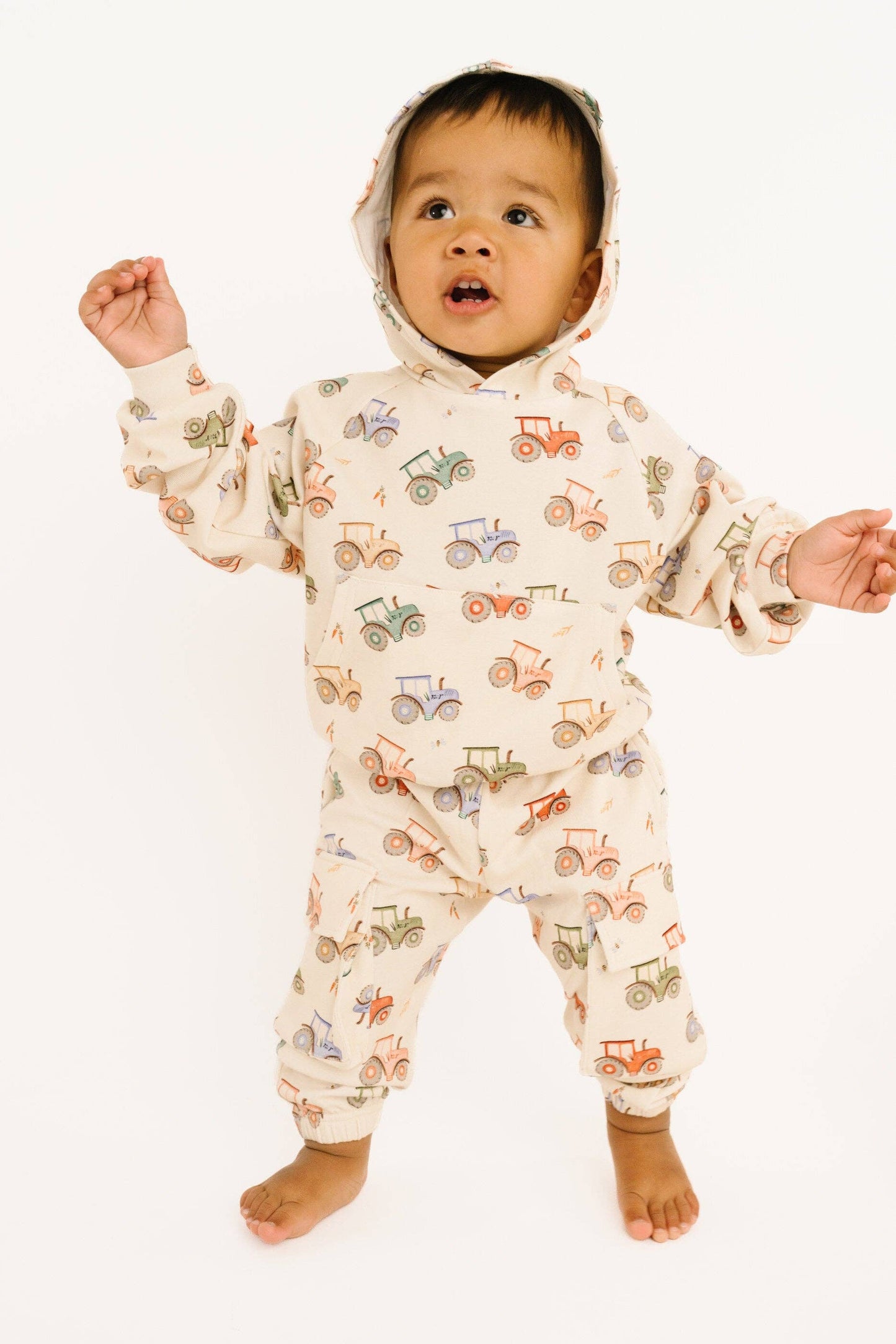 Little One Shop - Tractor Ride Cargo Hoodie Set